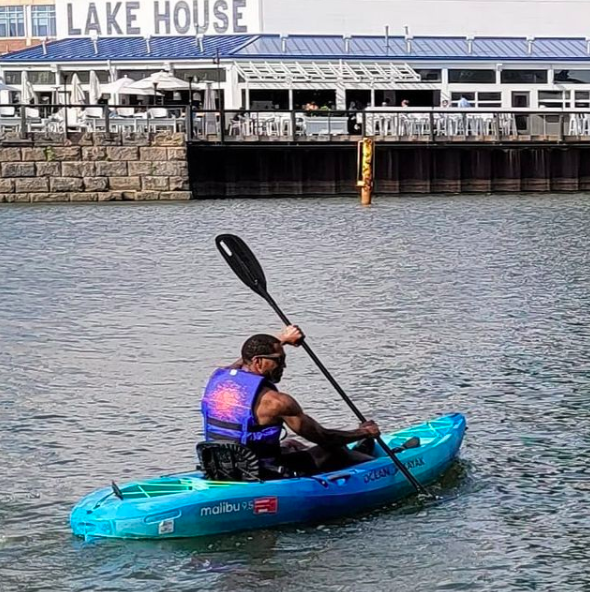 Man canoeing